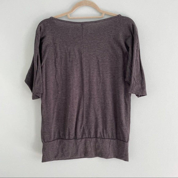 Jersey Top Blouse in Animal Print with Metallic Gold and Raglan Bat Half Sleeve - Picture 6 of 6